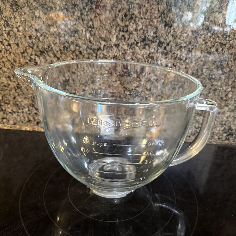 5 Quart Glass Mixing Bowl KitchenAid Stand Mixer Easy Clear Design New